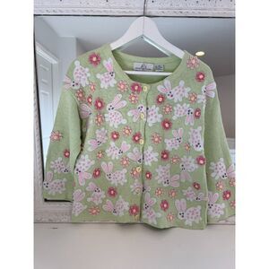 VTG Phili Jane Gordon Bunny Spring Easter Cardigan Sweater Design Options Small